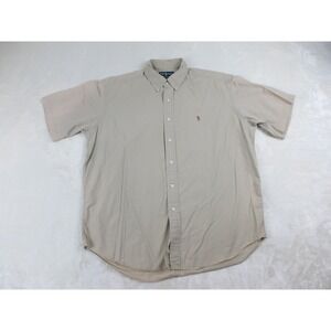Ralph Lauren Shirt Mens Large‎ Brown Flesh Pony Blake Button Up Preppy Casual*